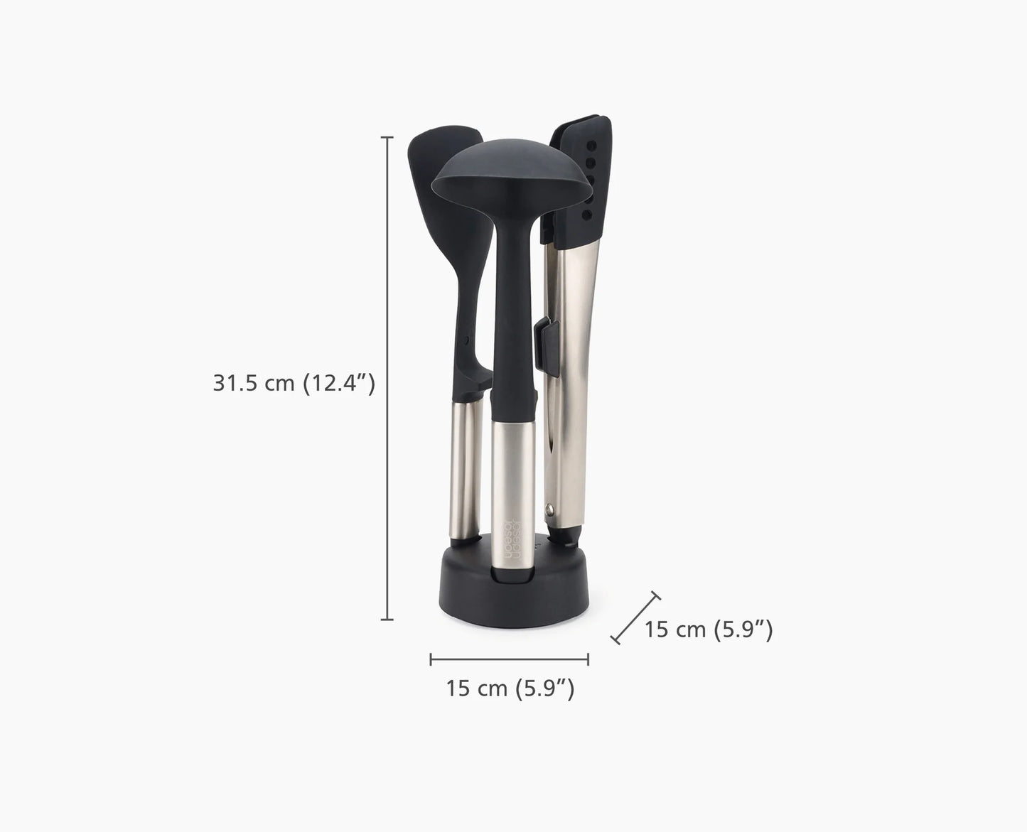 【清仓】Joseph Joseph Elevate™ Fusion 3-piece Stainless-steel Utensil Set with Compact Stand