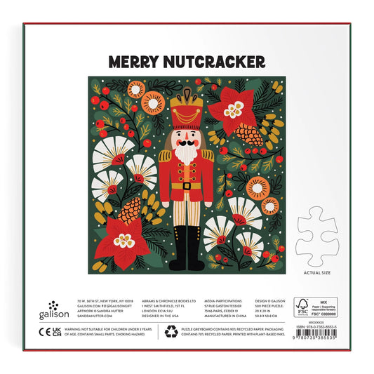 Galison - 500 Piece Foil Puzzle - Merry Nutcracker