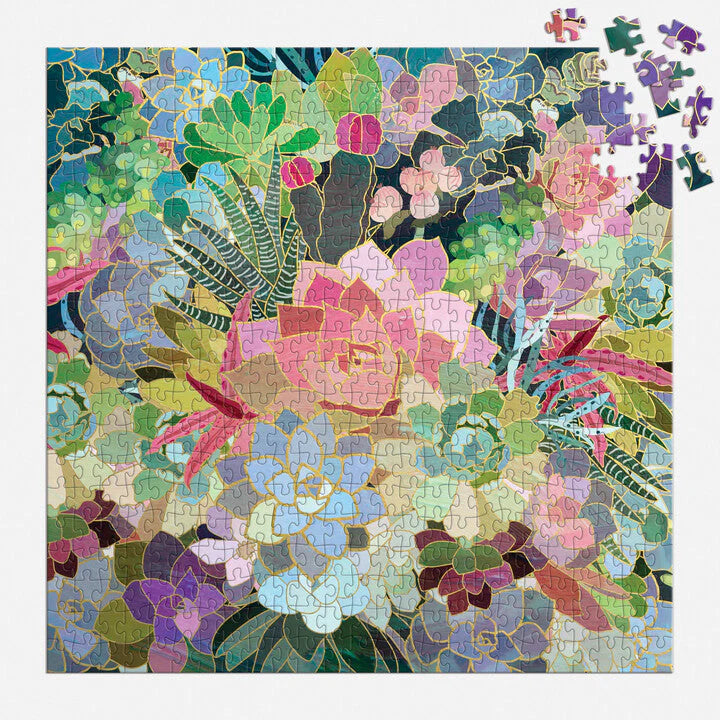 Galison - 500 Piece Foil Puzzle - Succulent Mosaic