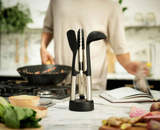 【清仓】Joseph Joseph Elevate™ Fusion 3-piece Stainless-steel Utensil Set with Compact Stand