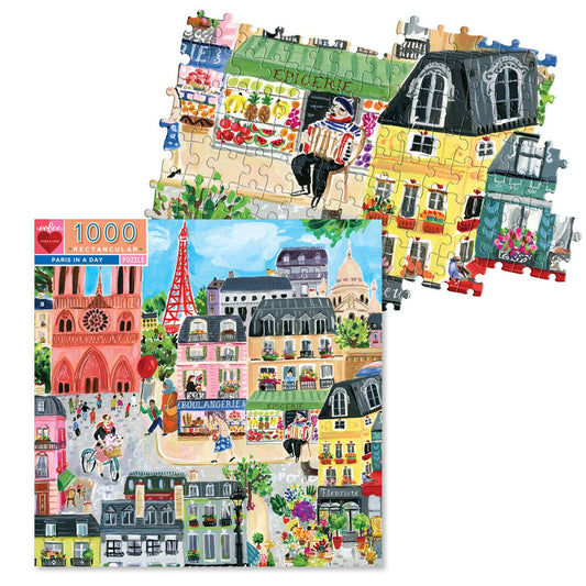 EeBoo 1000 Pc Puzzle - Paris In A Day