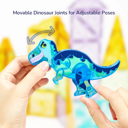 Mideer - Colorful Magnetic Tiles Jurassic Adventure 48 Pcs