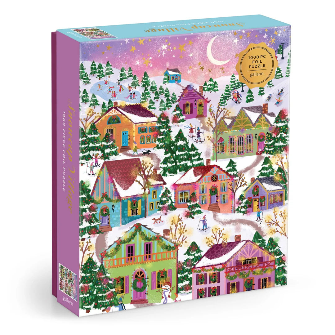 Galison - 1000 Piece Foil Puzzle - Snowcap Village