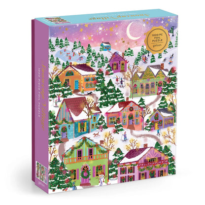 Galison - 1000 Piece Foil Puzzle - Snowcap Village