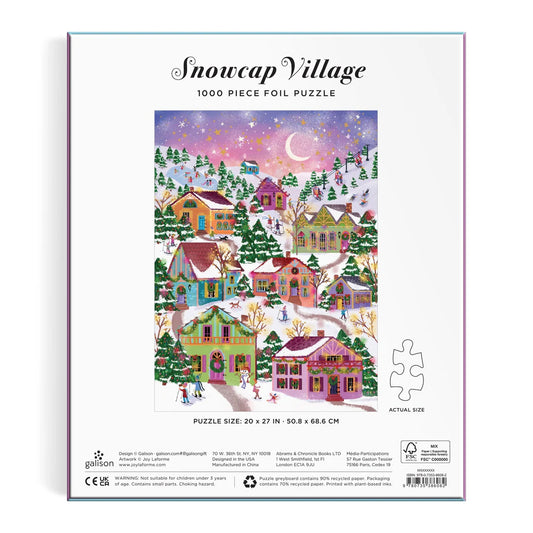 Galison - 1000 Piece Foil Puzzle - Snowcap Village