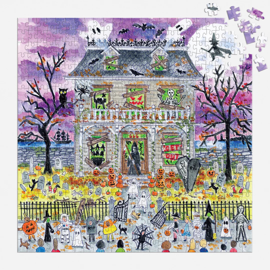 Galison -  500 Piece Glow in the Dark Puzzle - Haunted House