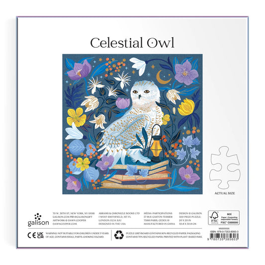Galison - 500 Piece Foil Puzzle - Celestial Owl