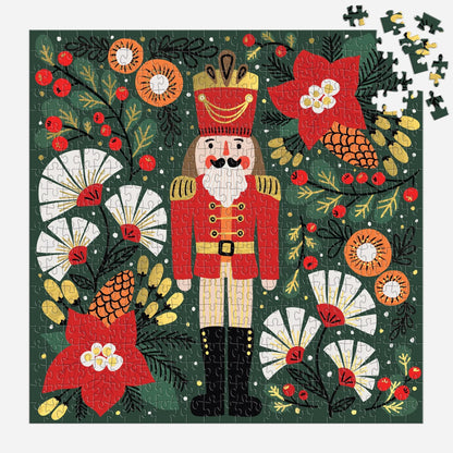 Galison - 500 Piece Foil Puzzle - Merry Nutcracker
