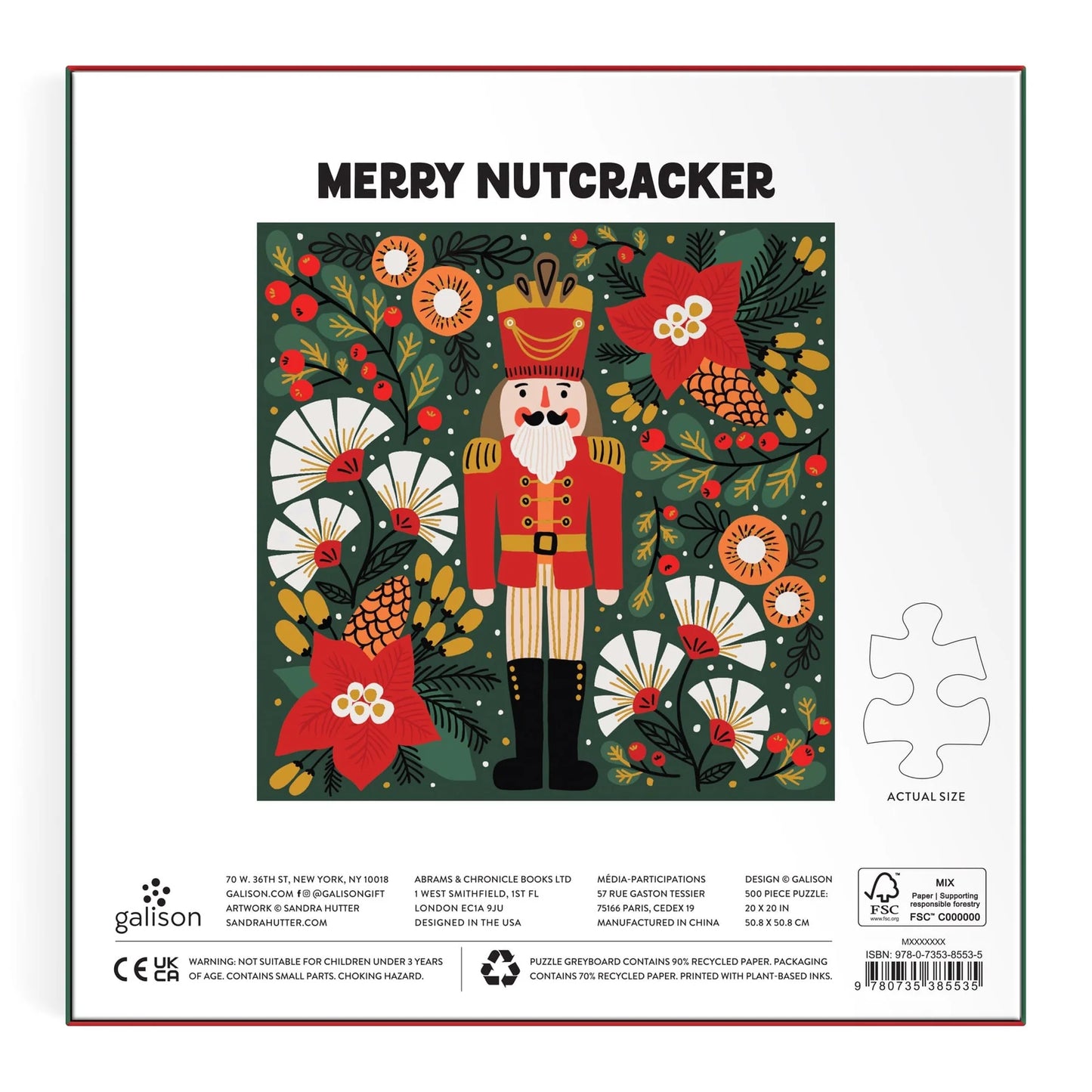 Galison - 500 Piece Foil Puzzle - Merry Nutcracker