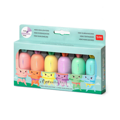 Legami - Set of 6 Mini Highlighters - Carrate Team