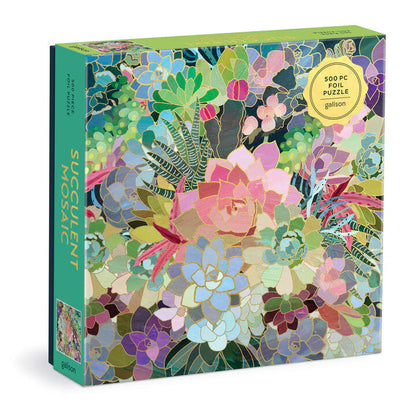 Galison - 500 Piece Foil Puzzle - Succulent Mosaic