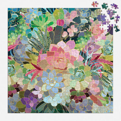 Galison - 500 Piece Foil Puzzle - Succulent Mosaic